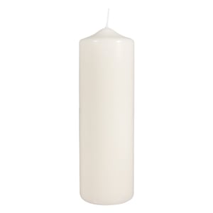 Rayher cilindrična svijeća krem boje, visina 25 cm, promjer 8 cm — Bočna strana svijeće je udubljena (stanje: vidi 2. sliku)