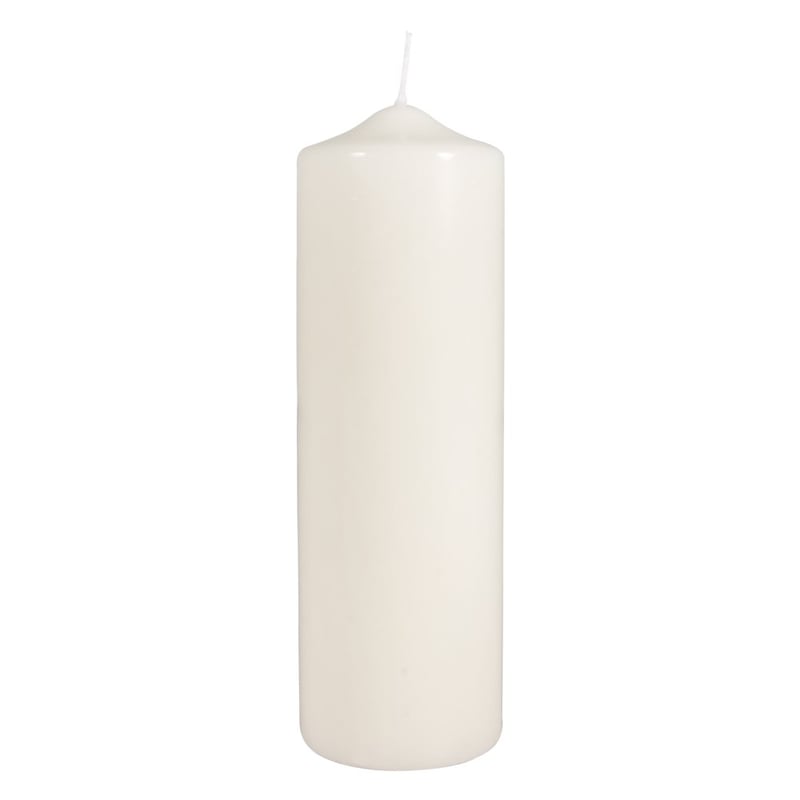Valcová sviečka Rayher, krémová, výška 25 cm, priemer 8 cm — Sviečka je na boku pretlačená (stav: pozri 2. obrázok)