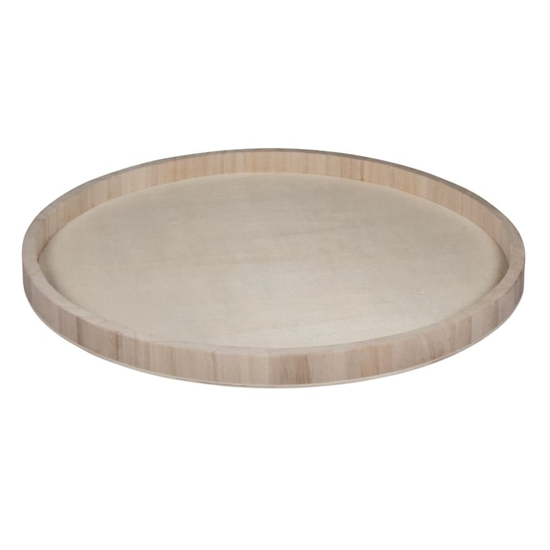 Rayher okrugli drveni pladanj za dekoraciju, prirodno drvo, promjer 40 cm, visina ruba 2,6 cm, ukrasni stolni pladanj