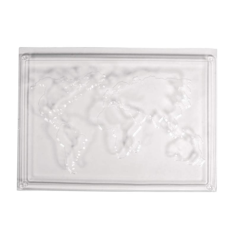 Matriță de turnare Rayher Hartă Mondială 20x30 cm Silicon transparent pentru ipsos, rășină, decorațiuni DIY