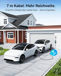Raylix 11 kW mobil töltődoboz Type 2 kábellel, 7m, 3 fázis, áramszabályozás 6