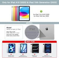 RAYMCRAFT iPad 10. generáció billentyűzetes tok egérrel, 7 színű háttérvilágítás, ceruza tartó, világos kék 2
