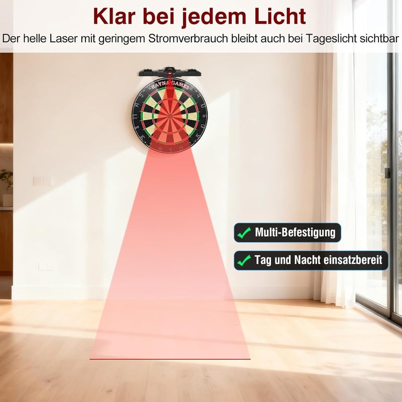RAYNA GAMES Lézeres Dartvonalas Jelölő Állítható Dobóvonalhoz Elektronikus és Szövetdarthoz