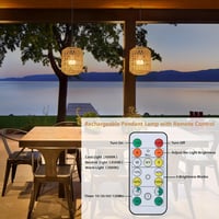 Rayofly Rattan Függőlámpa Akkumulátoros 2db Távirányítóval Kültéri Kerti Lámpa 6
