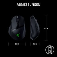 Razer Basilisk V3 X HyperSpeed Ergonomická bezdrôtová herná myš – snímač Focus X 18K, trojitý režim pripojenia, 105-hodinová výdrž batérie, spínače Gen-3 10
