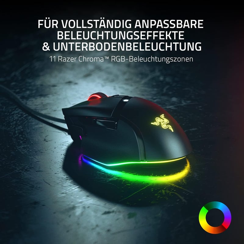 Razer Basilisk V3 Vezetékes Gamer Egér RGB Világítással PC/Mac-hez - black, Basilisk V3