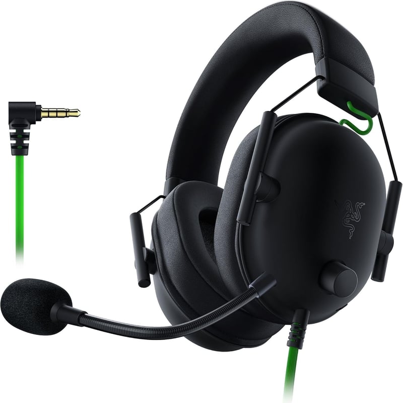 Razer BlackShark V2 X vezetékes e sport fejhallgató Triforce 50 mm hangszóró passzív zajszűréssel 7.1 térhangzás kardioid mikrofon fekete