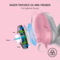 Căști de gaming cu fir Razer BlackShark V2 X - Difuzoare Triforce 50 mm, sunet surround 7.1, microfon cardioid HyperClear, anulare pasivă a zgomotului, Quartz Pink 4