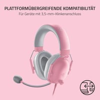 Căști de gaming cu fir Razer BlackShark V2 X - Difuzoare Triforce 50 mm, sunet surround 7.1, microfon cardioid HyperClear, anulare pasivă a zgomotului, Quartz Pink 9