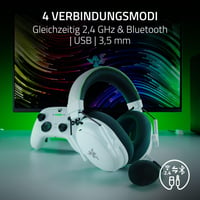 Cască Gaming Wireless Razer BlackShark V3 Pro Xbox S|X Albă - Anulare zgomot ANC, Triforce 50 mm, HyperSpeed 2.4GHz și Bluetooth, Xbox/PC 7