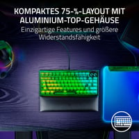 Razer BlackWidow V4 75% Phantom Green Edition vymeniteľná mechanická herná klávesnica s oranžovými taktickými spínačmi, kolieskom na ovládanie médií a americkým rozložením kláves 3