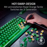 Razer BlackWidow V4 75% Phantom Green Edition vymeniteľná mechanická herná klávesnica s oranžovými taktickými spínačmi, kolieskom na ovládanie médií a americkým rozložením kláves 2