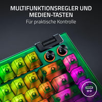 Razer BlackWidow V4 75% Phantom Green Edition vymeniteľná mechanická herná klávesnica s oranžovými taktickými spínačmi, kolieskom na ovládanie médií a americkým rozložením kláves 6