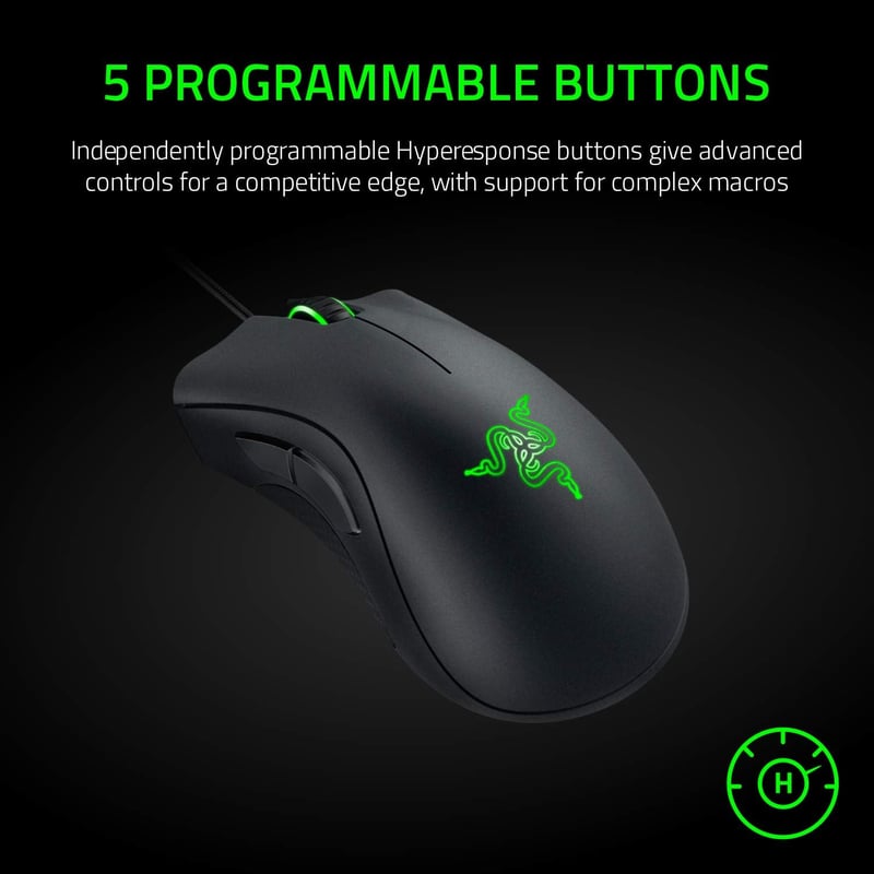 Razer DeathAdder Essential 2021 Vezetékes Gamer Egér 6400 DPI Optikai Szenzor - black, DeathAdder Essential (2021)