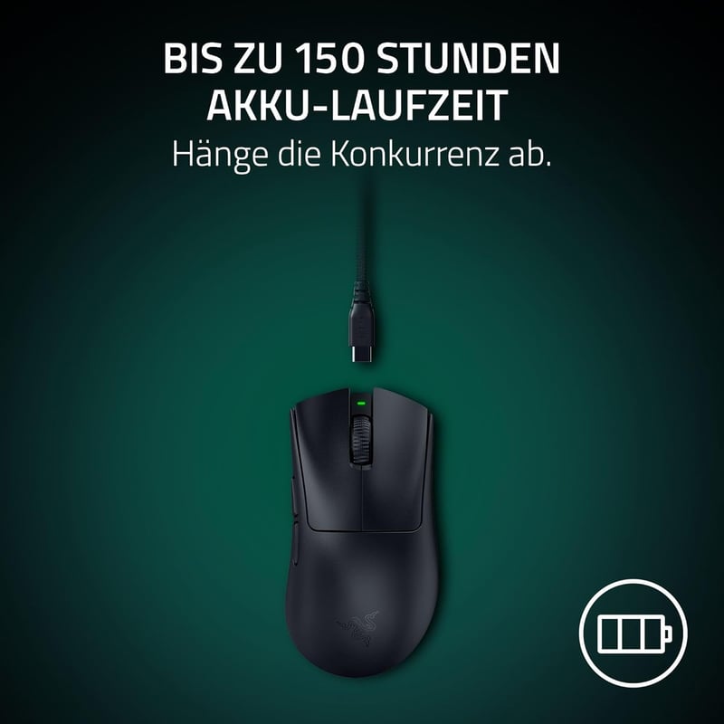 Razer DeathAdder V4 Pro Wireless Gamer Egér 56g Ultralight 45K Sensor - black, DeathAdder V4 Pro
