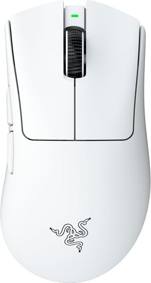 Razer DeathAdder V4 Pro bežični ergonomski gaming miš, bijeli, 57g, Focus Pro 45K senzor, HyperSpeed 2,4 GHz, optički prekidači