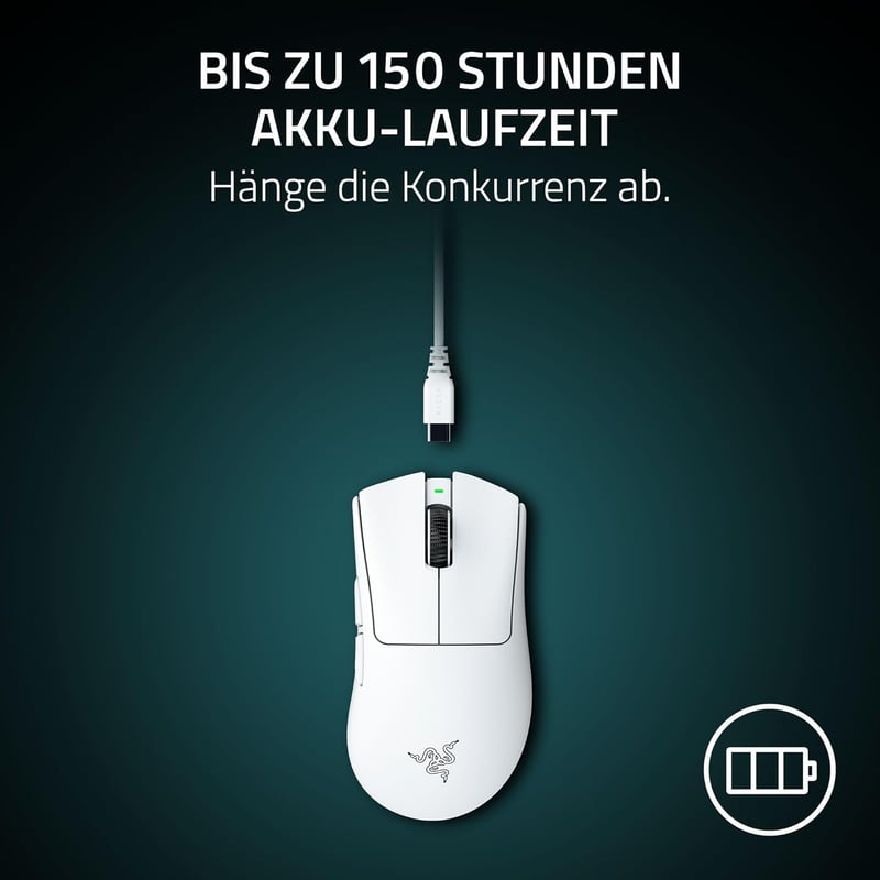 Razer DeathAdder V4 Pro Wireless Gamer Egér 57g Fehér 45K Szenzor - White, DeathAdder V4 Pro
