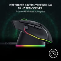 Razer Mouse Dock Pro s bezdrôtovým nabíjacím pukom – Magnetické nabíjanie, HyperPolling 8K Hz, Chroma RGB, protišmyková základňa – Čierna 3