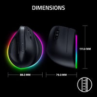 Razer Pro Click V2 Vertical ergonómikus vezeték nélküli egér, jobbkezes, 30K szenzor - fekete 9