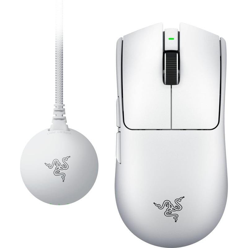 Mouse Gaming Wireless Razer Viper V4 Pro Alb - 50g Ultralight - HyperSpeed Gen-2 8 kHz - Senzor Focus Pro 50K - Scroll Optic - PC/Mac