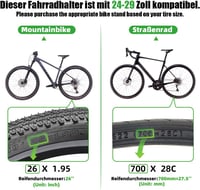 RBRL Podesivi aluminijski stalak za bicikl za kotače veličine 24-29" - protuklizna baza, nosivost 45 kg, za MTB, cestovne i e-bicikle 3