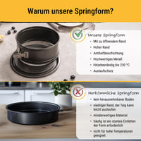 Formă de tort cu arc RBV Birkmann 28 cm rotundă – Oțel carbon gri, strat antiaderent de marcă, margine extra înaltă de 9 cm, protecție împotriva scurgerilor 5