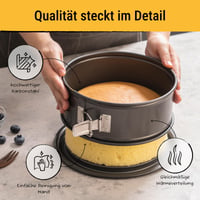 Formă de tort cu arc RBV Birkmann 28 cm rotundă – Oțel carbon gri, strat antiaderent de marcă, margine extra înaltă de 9 cm, protecție împotriva scurgerilor 4