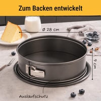 Formă de tort cu arc RBV Birkmann 28 cm rotundă – Oțel carbon gri, strat antiaderent de marcă, margine extra înaltă de 9 cm, protecție împotriva scurgerilor 2