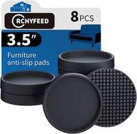 RCHYFEED 8 db csúszásmentes szilikon padlóvédő 9cm fekete 1