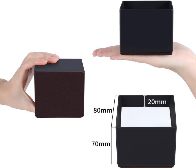 RCHYFEED Fekete bútoremelő 5 cm 2 inch szénacél elefánt alap, szélesebb ágy és asztal lábemelő készlet 4 db, 7,6 cm-ig