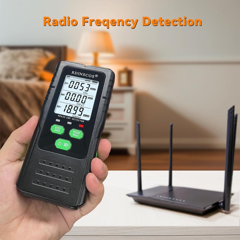 RDINSCOS EMF mérő elektromágneses sugárzás detektor kézi EF/MF/RF