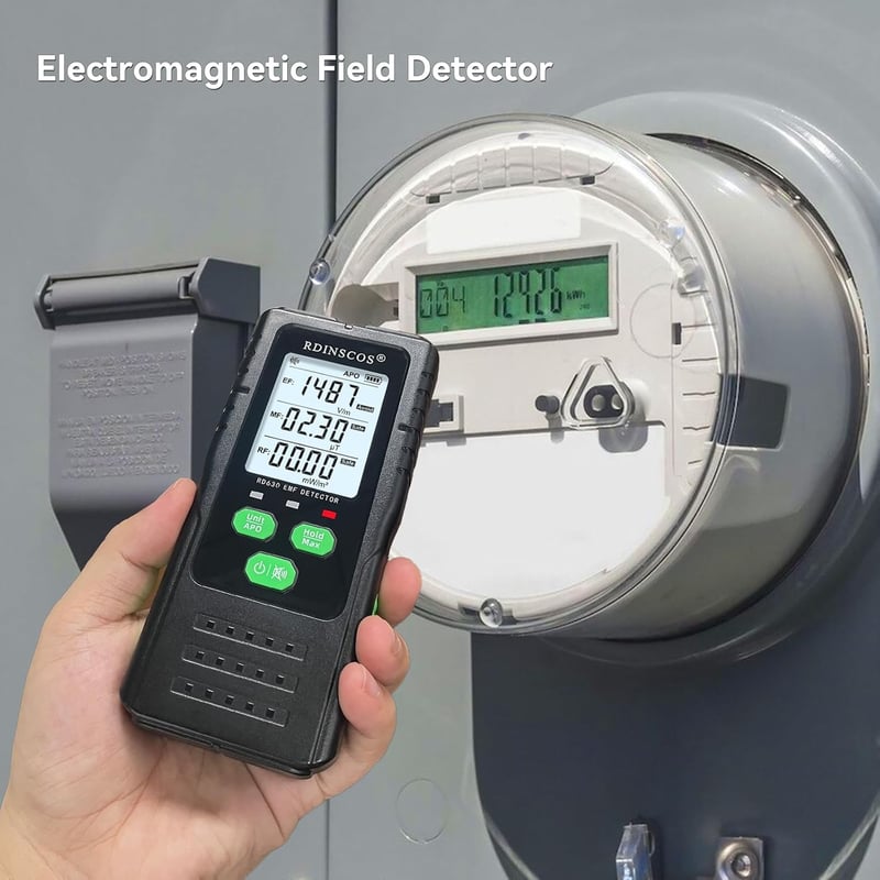 RDINSCOS EMF mérő elektromágneses sugárzás detektor kézi EF/MF/RF