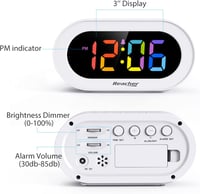 REACHER Kompakt LED Digitális Ébresztőóra Dimmer Funkcióval Hálószobához 5
