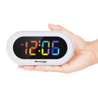 REACHER Kompaktný digitálny LED budík s funkciou odloženého budenia a nastaviteľným jasom - biely 2