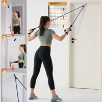 Set benzi elastice de fitness Readaeer, 6 piese – cu mânere, ancoră pentru ușă, benzi pentru glezne și poster, expander din latex pentru antrenament de forță și exerciții acasă (300 lbs/135 kg) 4