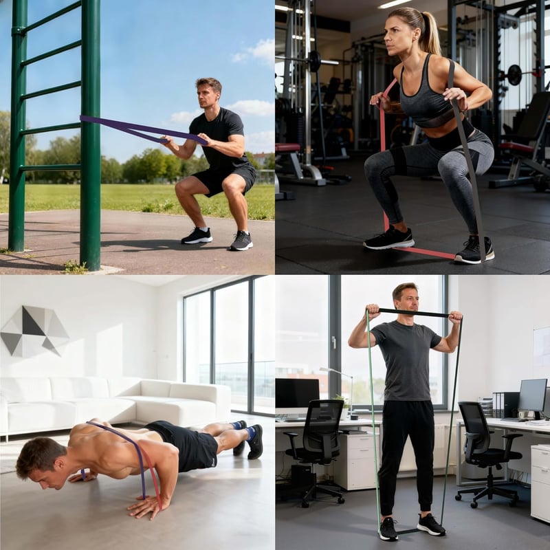 Readaeer Fitnesz Gumiszalag Szett Ajtóhorgos Tárolótáskával Otthoni Edzéshez - 7-57 kg