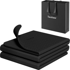 Readaeer sklopiva podloga za jogu s torbom za nošenje, 6 mm TPE - crna - 183x61 cm