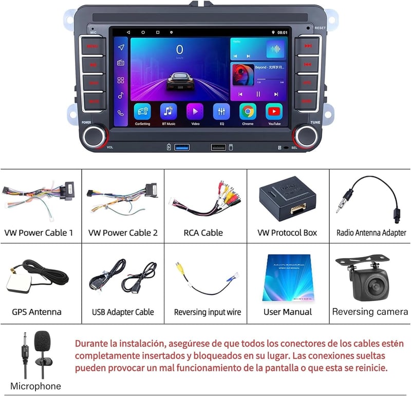 REAKOSOUND Android 11 Autórádió 2DIN VW Golf Passat 7" IPS Bluetooth GPS WiFi
