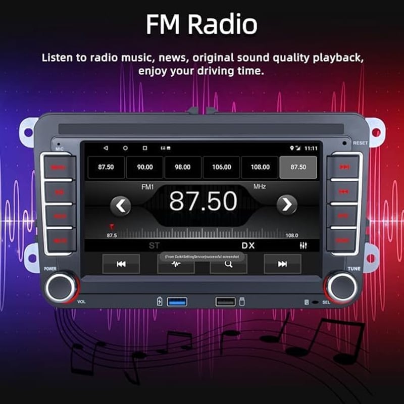 REAKOSOUND Android 11 Autórádió 2DIN VW Golf Passat 7" IPS Bluetooth GPS WiFi