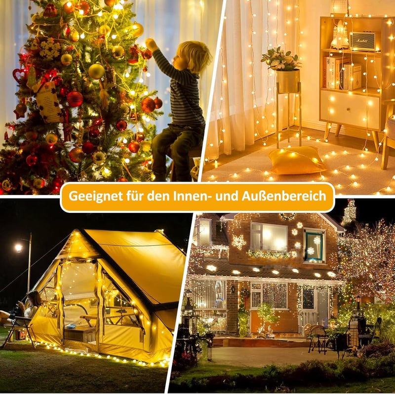 Realky 100 LED tündérfény 15m meleg fehér dimmelhető távirányítóval IP65 - 15 m, Warm White-b