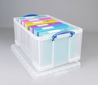 Really Useful Box 64 literes átlátszó műanyag tárolódoboz – 2 db-os csomag, színtelen 9