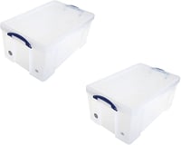 Really Useful Box 64 literes átlátszó műanyag tárolódoboz – 2 db-os csomag, színtelen 8