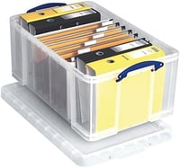 Really Useful Box 64 literes átlátszó műanyag tárolódoboz – 2 db-os csomag, színtelen 4