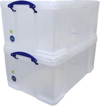 Really Useful Box 64 literes átlátszó műanyag tárolódoboz – 2 db-os csomag, színtelen 1