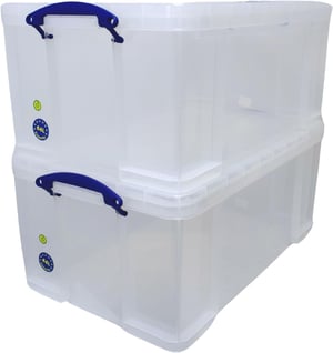 Really Useful Box 64 litri — La una dintre cutii capacul este puțin crăpat, iar la cealaltă cutie există o crăpătură mare pe capac (stare: vezi a 2-a poză)
