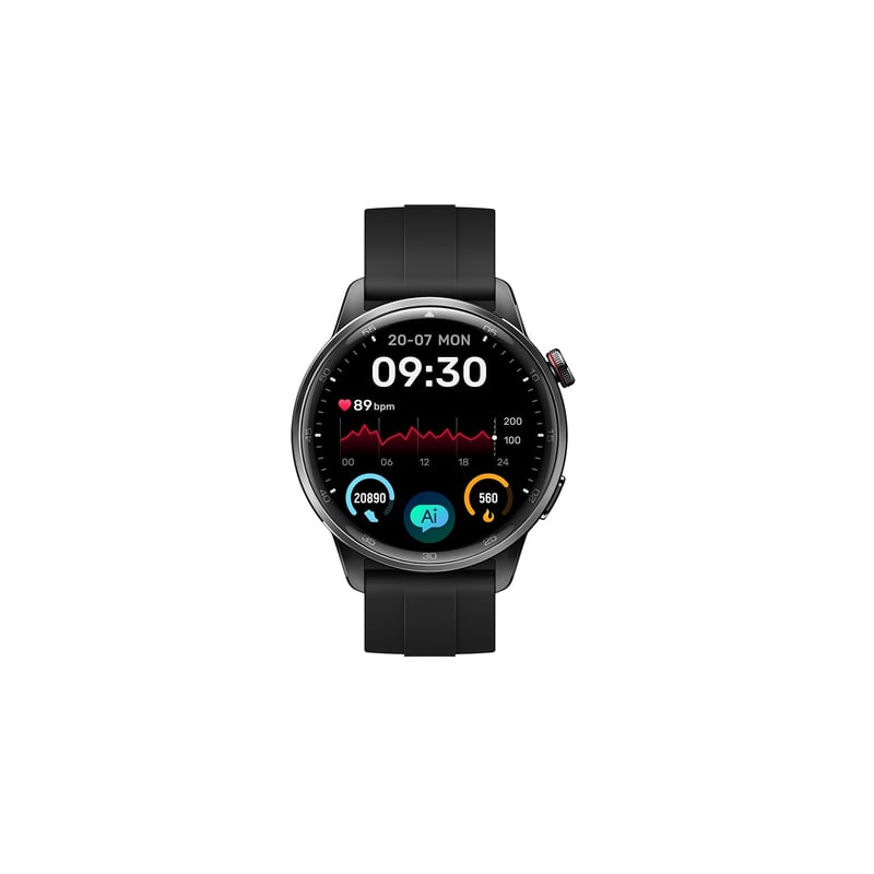 Inteligentné hodinky realme Watch S2 – čierne, 1,43" AMOLED displej, odolnosť voči vode IP68, Bluetooth, 150+ ciferníkov, silikónový remienok