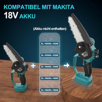 Realtopdo Mini Láncfűrész 15-20 cm Makita 18V Akkumulátorral Kompatibilis Kefe Nélküli Metszőfűrész Automatikus Olajozással 2