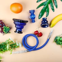 REANICE 11 Colos Vízipipa Szett 2 Csővel - Kék Üveg Shisha Hőkezelő Rendszerrel, Kerámia Dohánytartóval és Kiegészítőkkel - blake, Glass 5