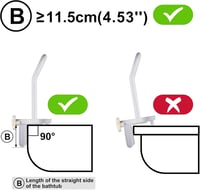 REAQER Fürdőkád Fogantyú Időseknek, Fürdőszoba Biztonsági Rúd 130 kg Terhelhetőség - White, Minimalist, PE plastic, rubber 3