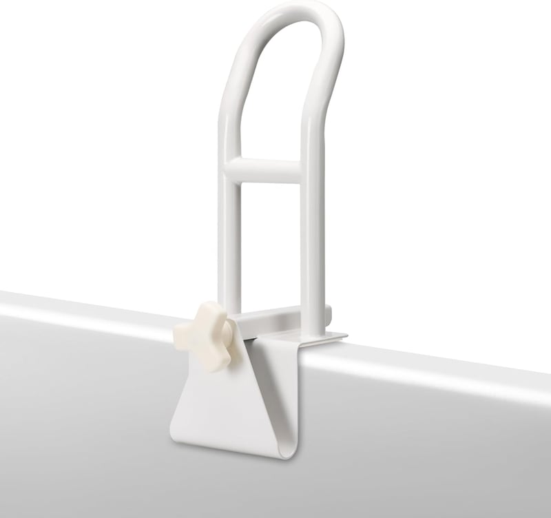 REAQER Fürdőkád Fogantyú Időseknek, Fürdőszoba Biztonsági Rúd 130 kg Terhelhetőség - White, Minimalist, PE plastic, rubber